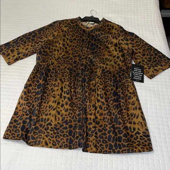 TUCKERNUCK LeopardRoyal Shirt Dress Fits Like a 2XSz XXXL New with Tag